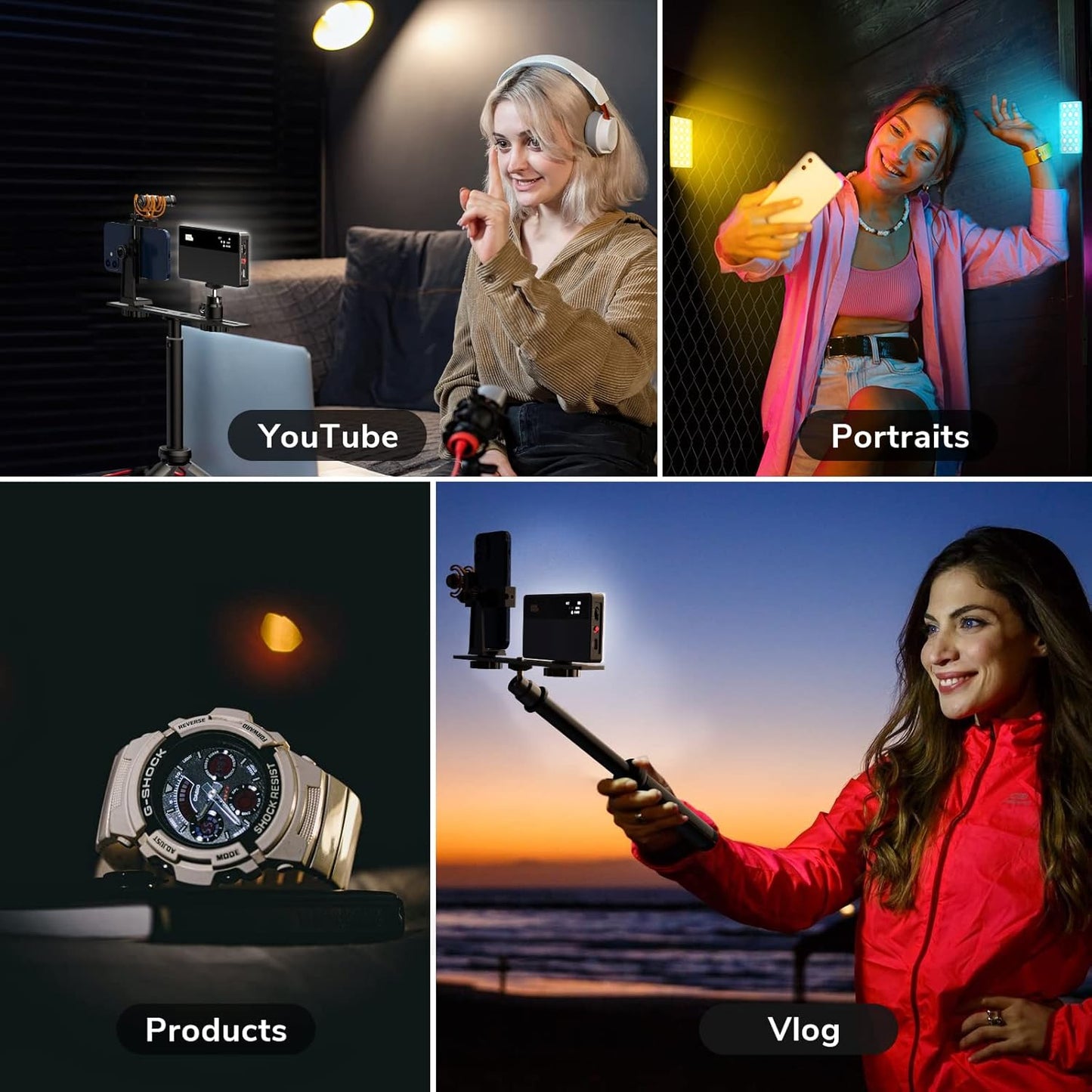 Video Light,Built-in 3000mAh Rechargeable Battery